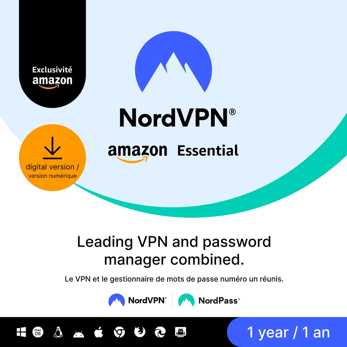 NordVPN Standard, 10 Devices, 1-Year, VPN & Cybersecurity, Digital Code