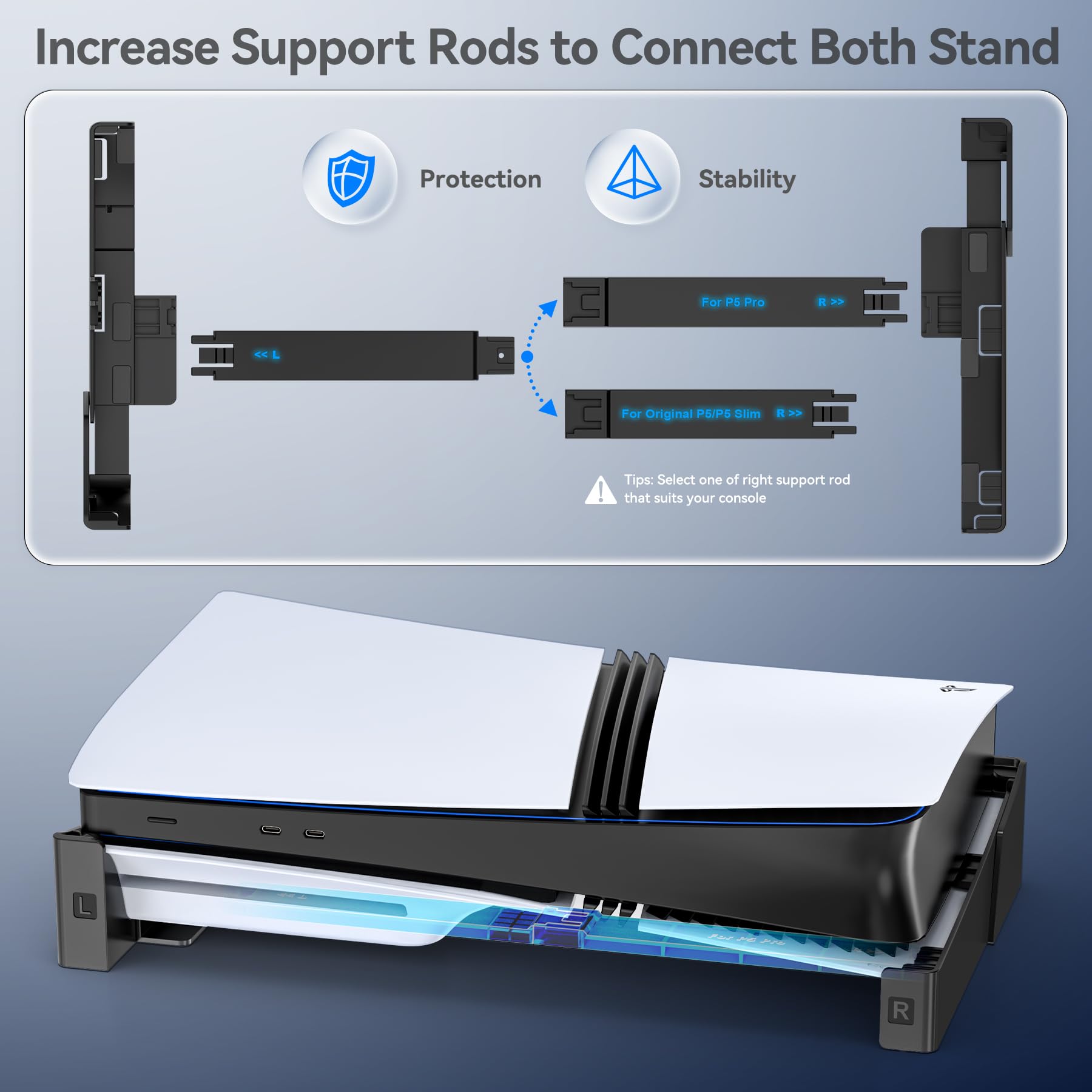 OIVO PS5/ Slim/Pro Horizontal Stand for Disc & Digital Console
