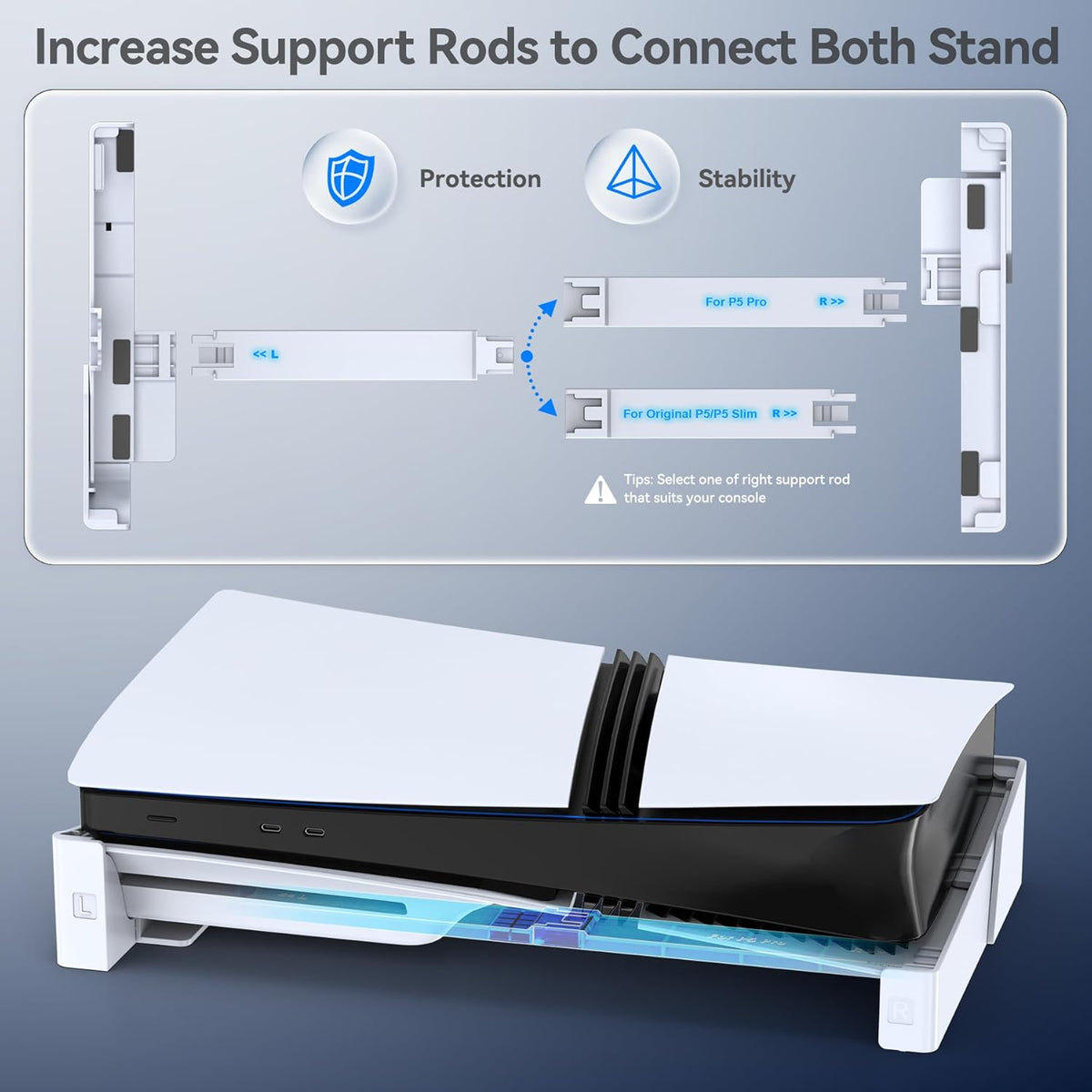 OIVO PS5/ Slim/Pro Horizontal Stand for Disc & Digital Console