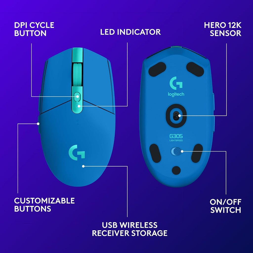 Logitech G305 Lightspeed Wireless Gaming Mouse - Black
