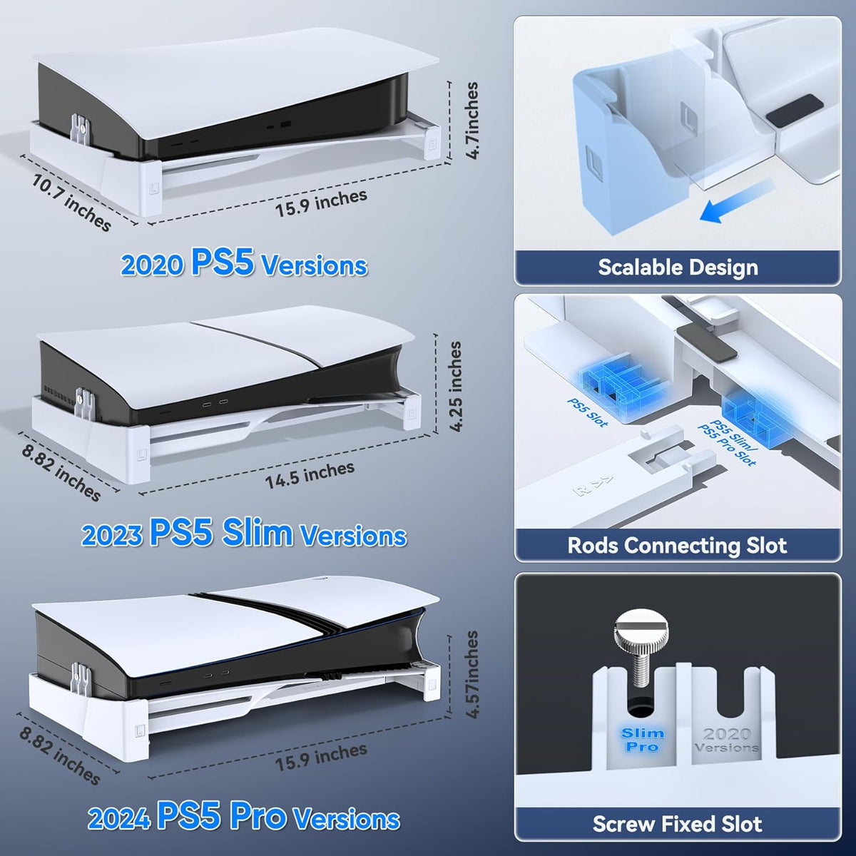 OIVO PS5/ Slim/Pro Horizontal Stand for Disc & Digital Console