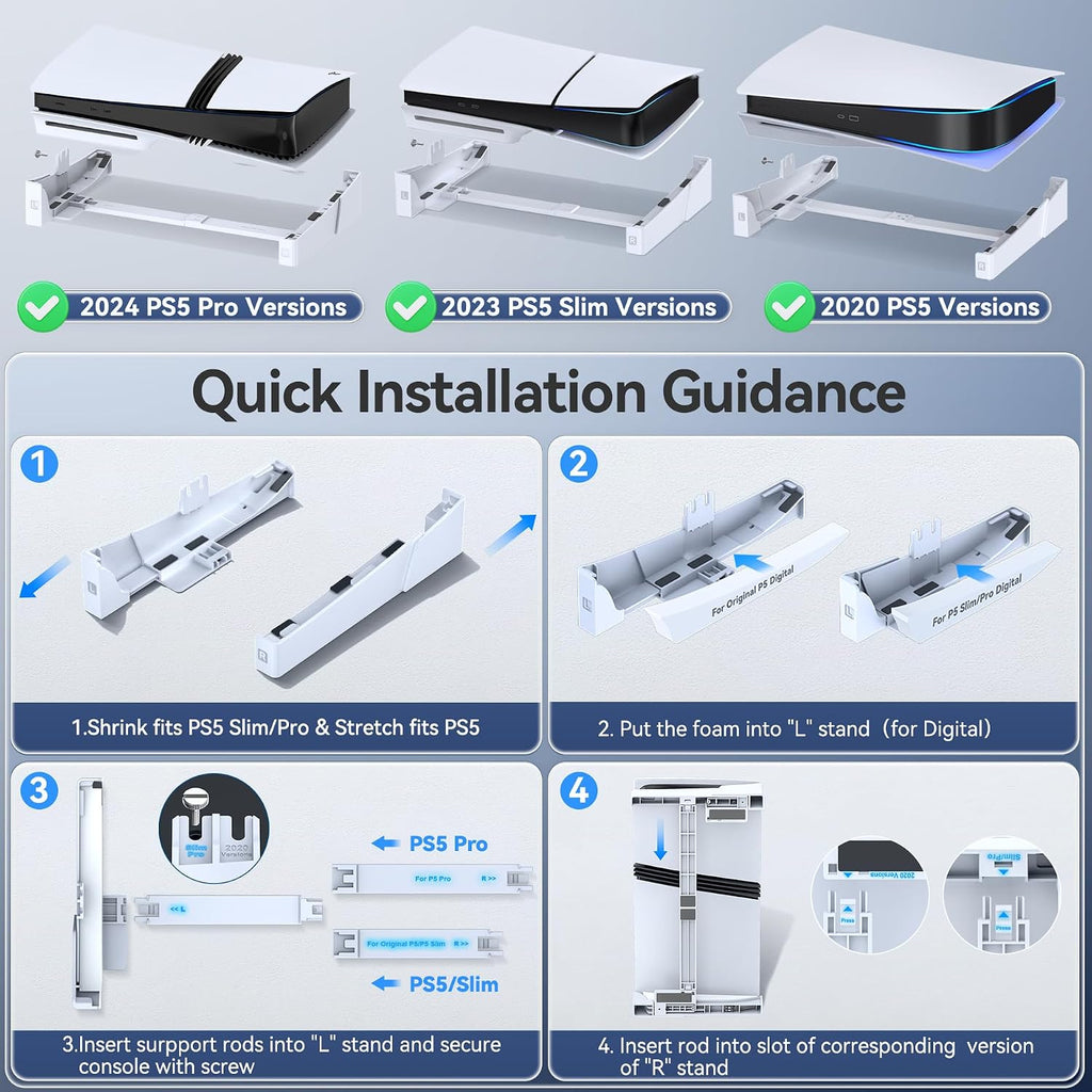 OIVO PS5/ Slim/Pro Horizontal Stand for Disc & Digital Console